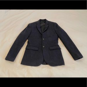Slim-fit Navy Tweed Suit Jacket Size 36